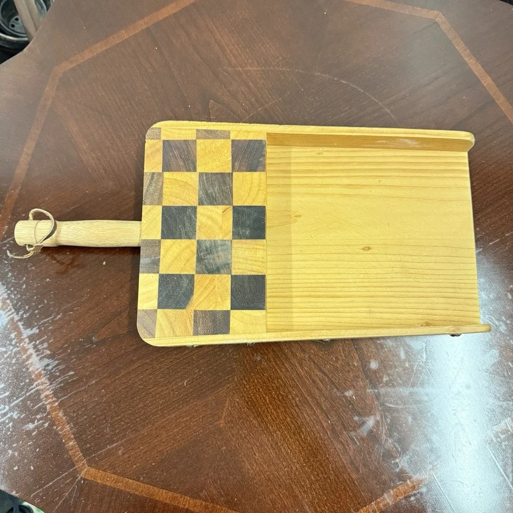 Handcrafted Wooden Cutting Board Butcher Block‎ Tray Dust Pan Charcuterie